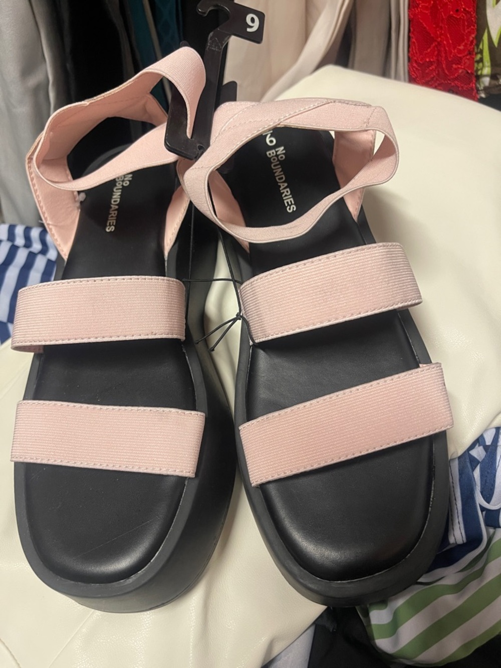 No Boundaries Pink Strappy Platform Sandals for Women